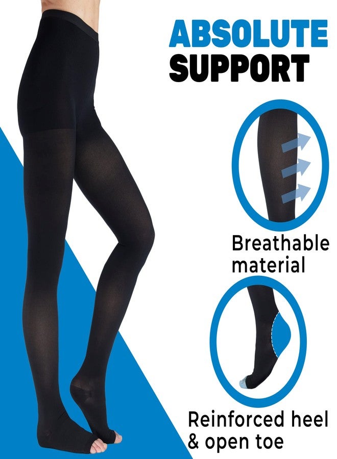 ABSOLUTE SUPPORT Plus Size Opaque Compression Pantyhose for Women 20-30mmHg - Toeless Compression High Waist Tights for Lymphedema, Varicose Veins Circulation, Post Surgery - Black, 7X-Large - A214BL10 - Image 4